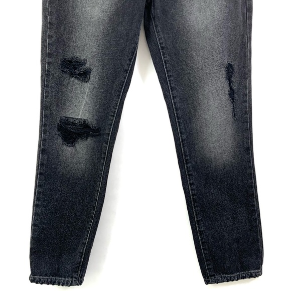 ♻️DONATED♻️ BLANKNYC Distressed Jeans The Rivington High Rise Tapered Black K21 - Picture 5 of 11